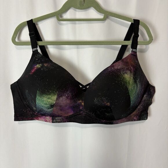 Torrid 50B Bra Lot Bundle Dream Wire Free Push Up Bras Black Galaxy Print Smooth - Picture 9 of 13
